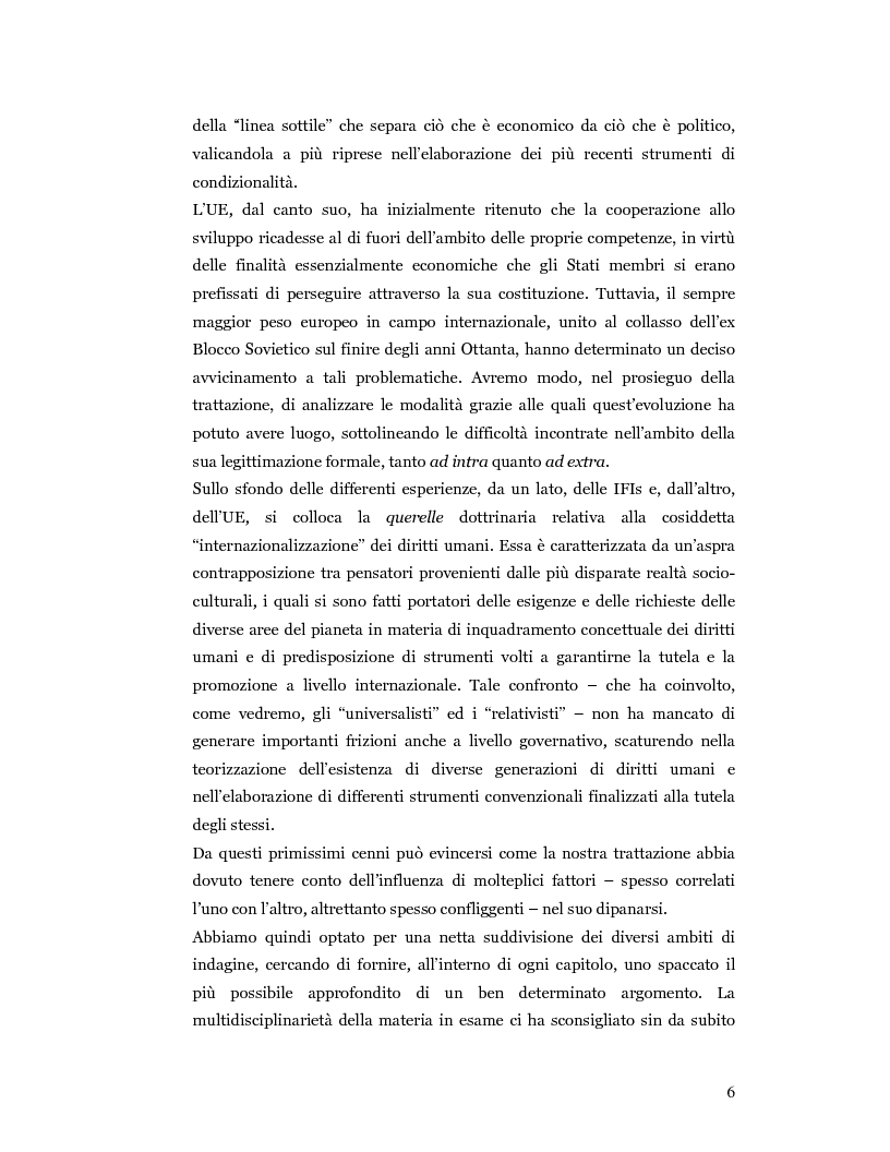 Anteprima della tesi: Nuove prospettive in materia di diritto dello sviluppo in Africa: le clausole di condizionalità politica nella prassi delle IFIs e dell’UE a confronto, Pagina 3