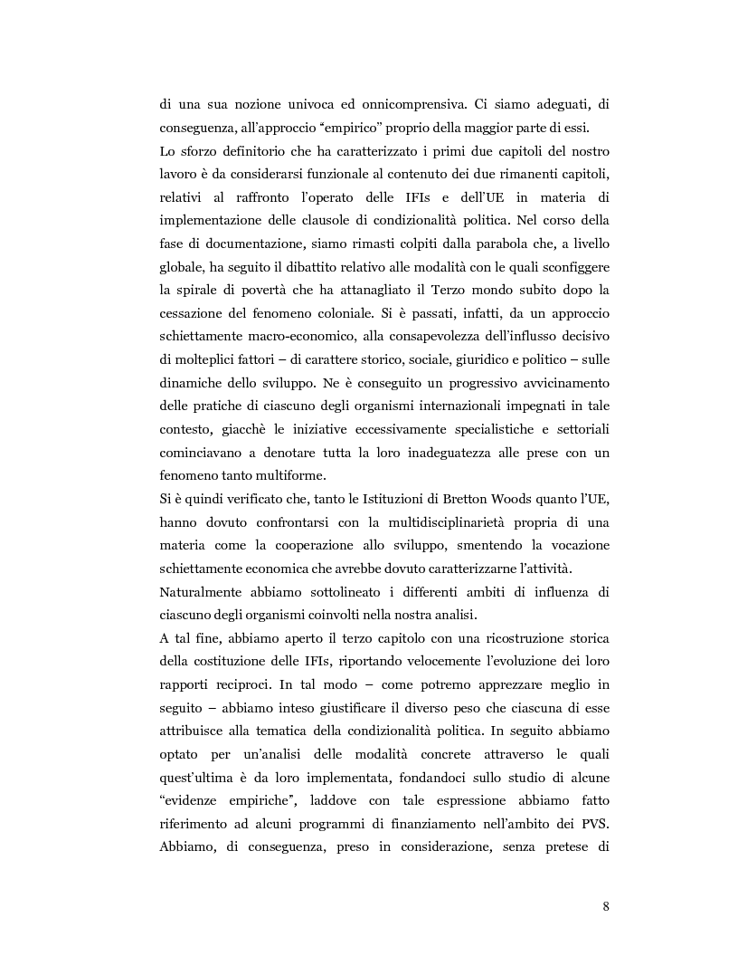 Anteprima della tesi: Nuove prospettive in materia di diritto dello sviluppo in Africa: le clausole di condizionalità politica nella prassi delle IFIs e dell’UE a confronto, Pagina 5