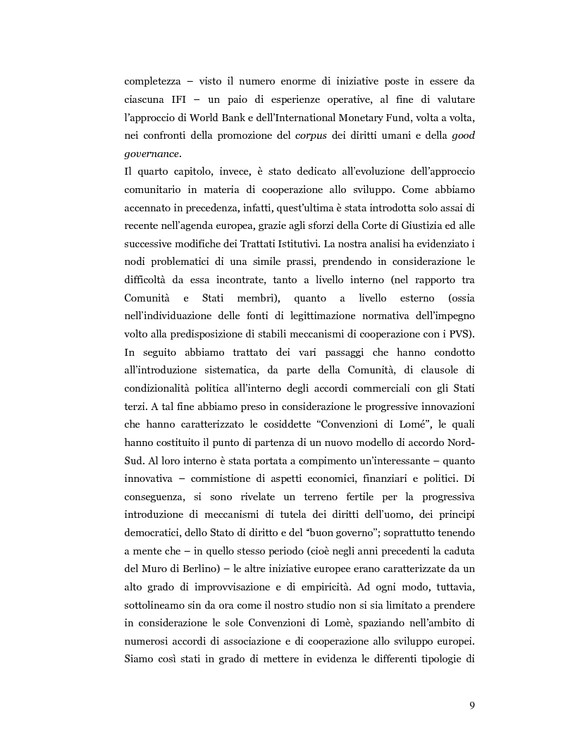 Anteprima della tesi: Nuove prospettive in materia di diritto dello sviluppo in Africa: le clausole di condizionalità politica nella prassi delle IFIs e dell’UE a confronto, Pagina 6