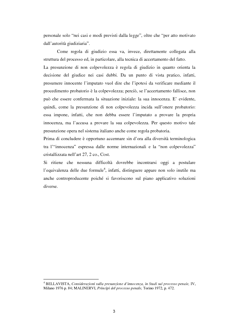 Anteprima della tesi: La presunzione di innocenza, Pagina 4