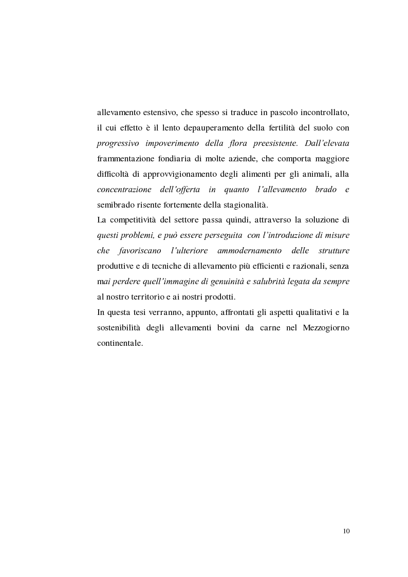 Anteprima della tesi: Sostenibilità zootecnica in ordinamenti produttivi del Mezzogiorno continentale: Podolica e Marchigiana, Pagina 5