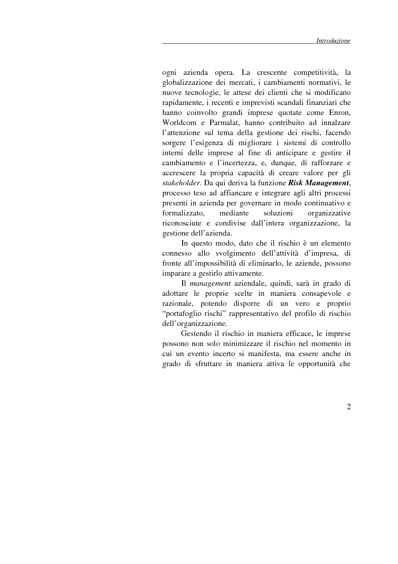 Anteprima della tesi: Enterprise Risk Management: il caso Gruppo Telecom Italia, Pagina 2
