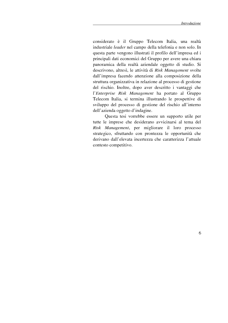 Anteprima della tesi: Enterprise Risk Management: il caso Gruppo Telecom Italia, Pagina 6