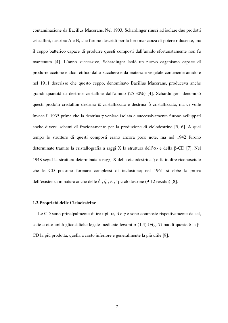 Anteprima della tesi: Le ciclodestrine nella chimica degli alimenti, Pagina 5