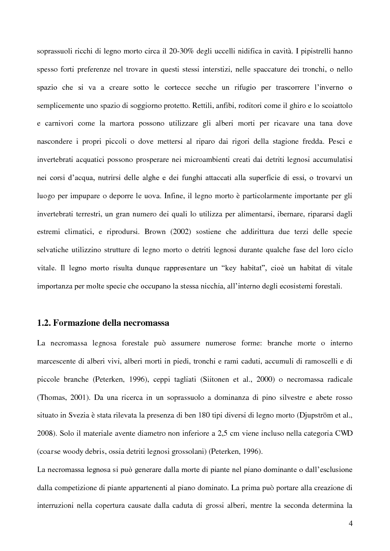 Anteprima della tesi: Il ruolo ecologico della necromassa forestale per la conservazione di specie minacciate, Pagina 3
