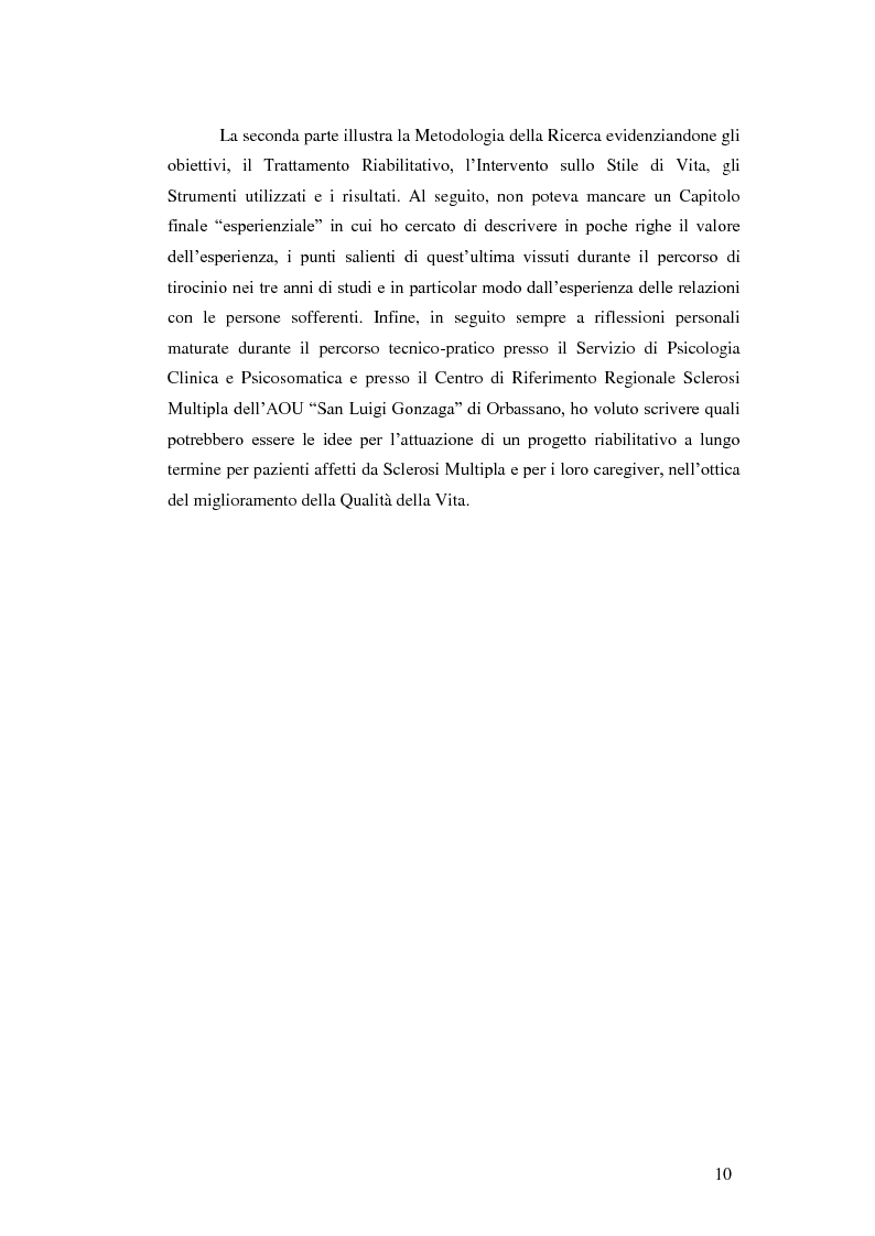 Anteprima della tesi: Valutazione dell'efficacia dell'intervento sullo stile di vita in pazienti affetti da sclerosi multipla: risultati preliminari, Pagina 6