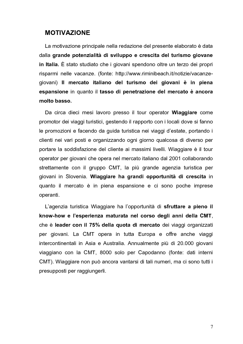 Anteprima della tesi: Un'analisi di mercato nel settore turistico. Il caso Cmt-Wiaggiare., Pagina 2