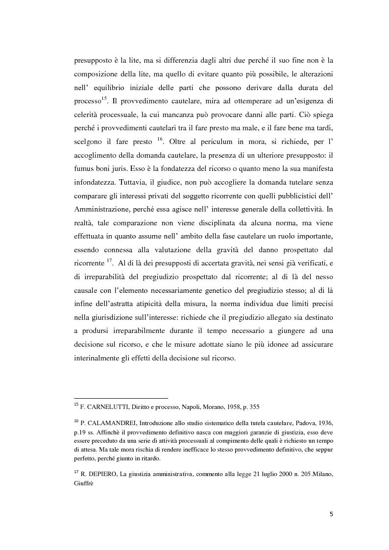 Anteprima della tesi: La tutela cautelare nel giudizio amministrativo, Pagina 10