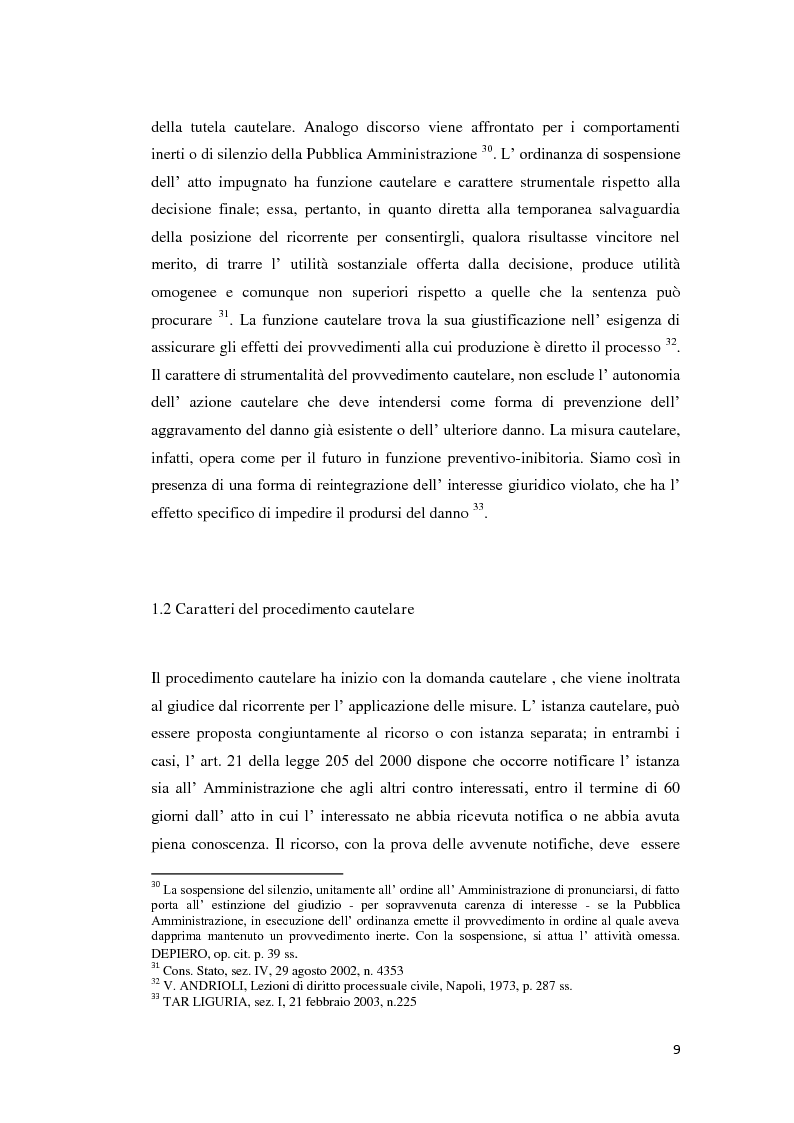 Anteprima della tesi: La tutela cautelare nel giudizio amministrativo, Pagina 14