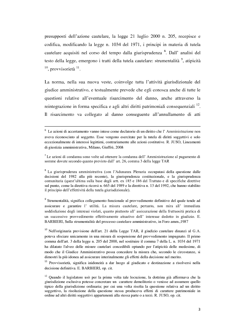 Anteprima della tesi: La tutela cautelare nel giudizio amministrativo, Pagina 8