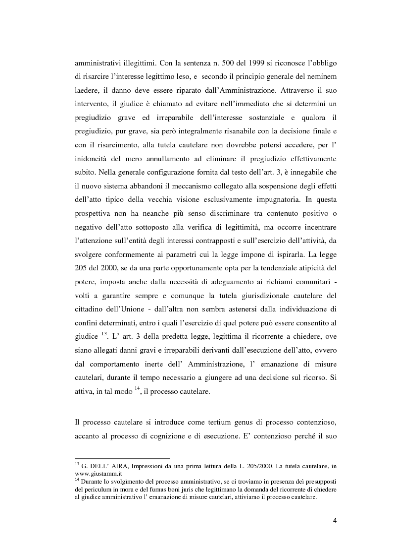 Anteprima della tesi: La tutela cautelare nel giudizio amministrativo, Pagina 9