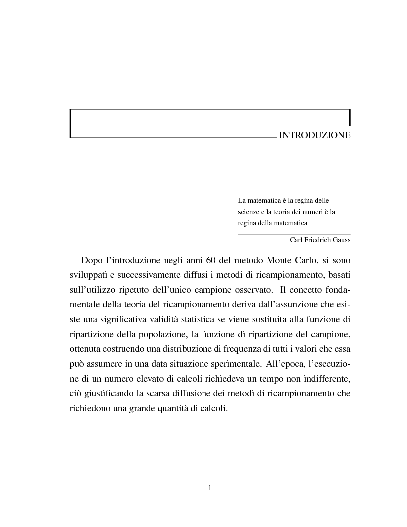 Anteprima della tesi: I metodi Jackknife e Bootstrap: teorie e applicazioni, Pagina 3