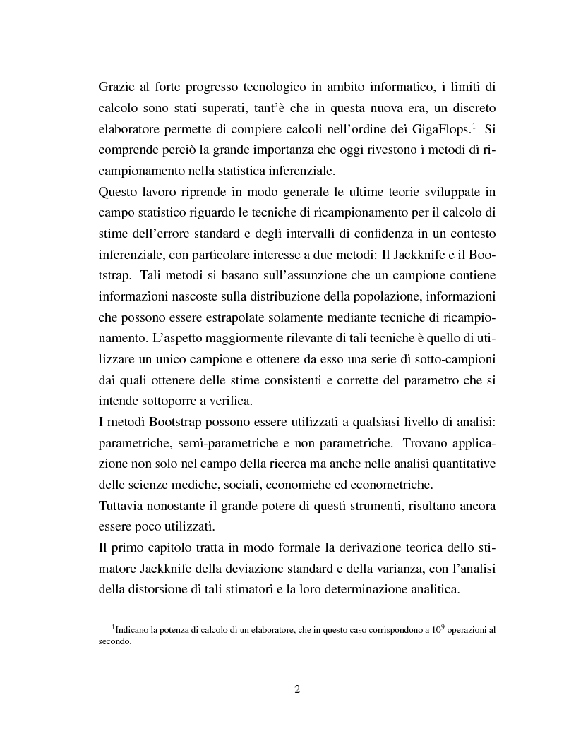 Anteprima della tesi: I metodi Jackknife e Bootstrap: teorie e applicazioni, Pagina 4
