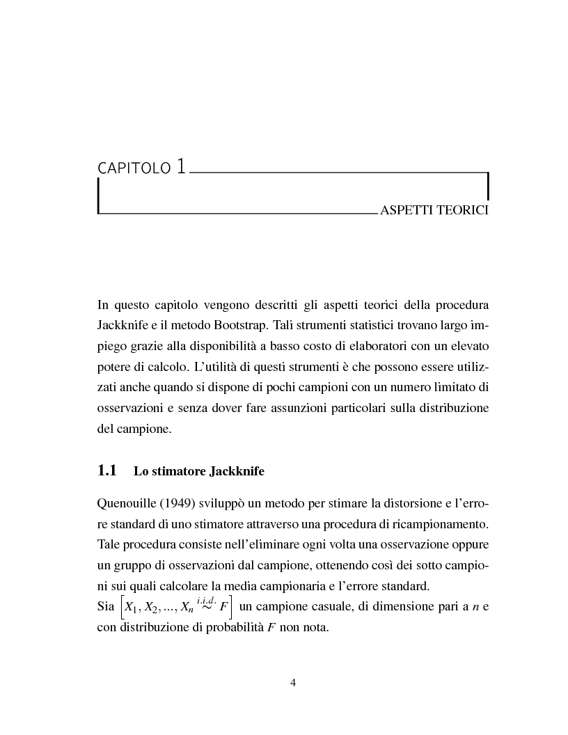 Anteprima della tesi: I metodi Jackknife e Bootstrap: teorie e applicazioni, Pagina 6