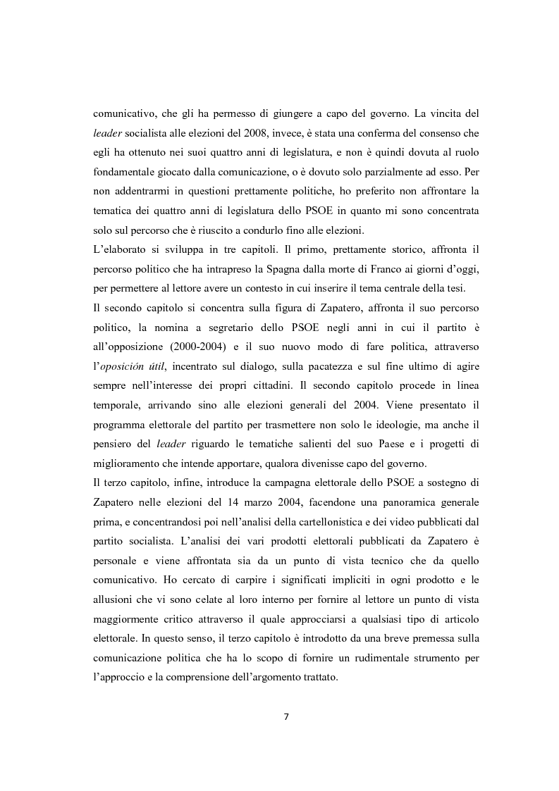 Anteprima della tesi: Jose Luis Rodriguez Zapatero: politica e comunicazione nelle elezioni del 2004, Pagina 2