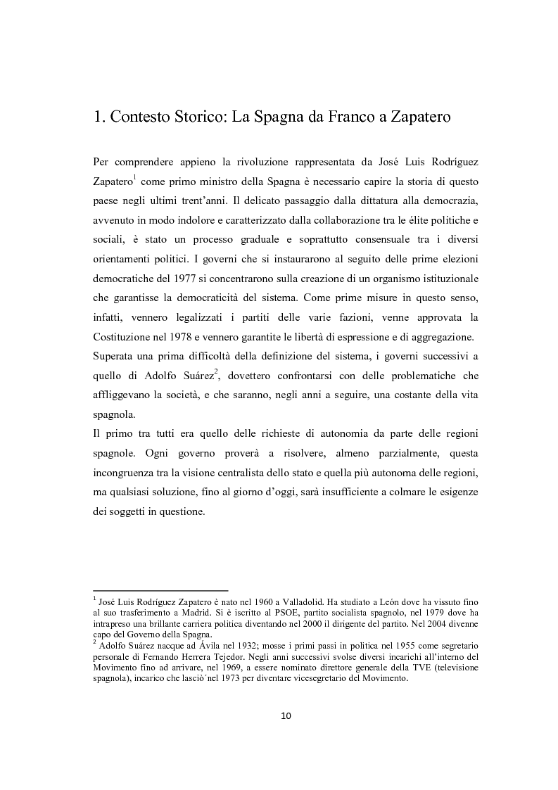 Anteprima della tesi: Jose Luis Rodriguez Zapatero: politica e comunicazione nelle elezioni del 2004, Pagina 5