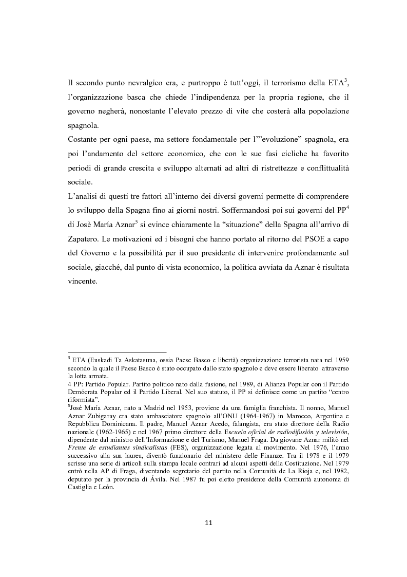 Anteprima della tesi: Jose Luis Rodriguez Zapatero: politica e comunicazione nelle elezioni del 2004, Pagina 6