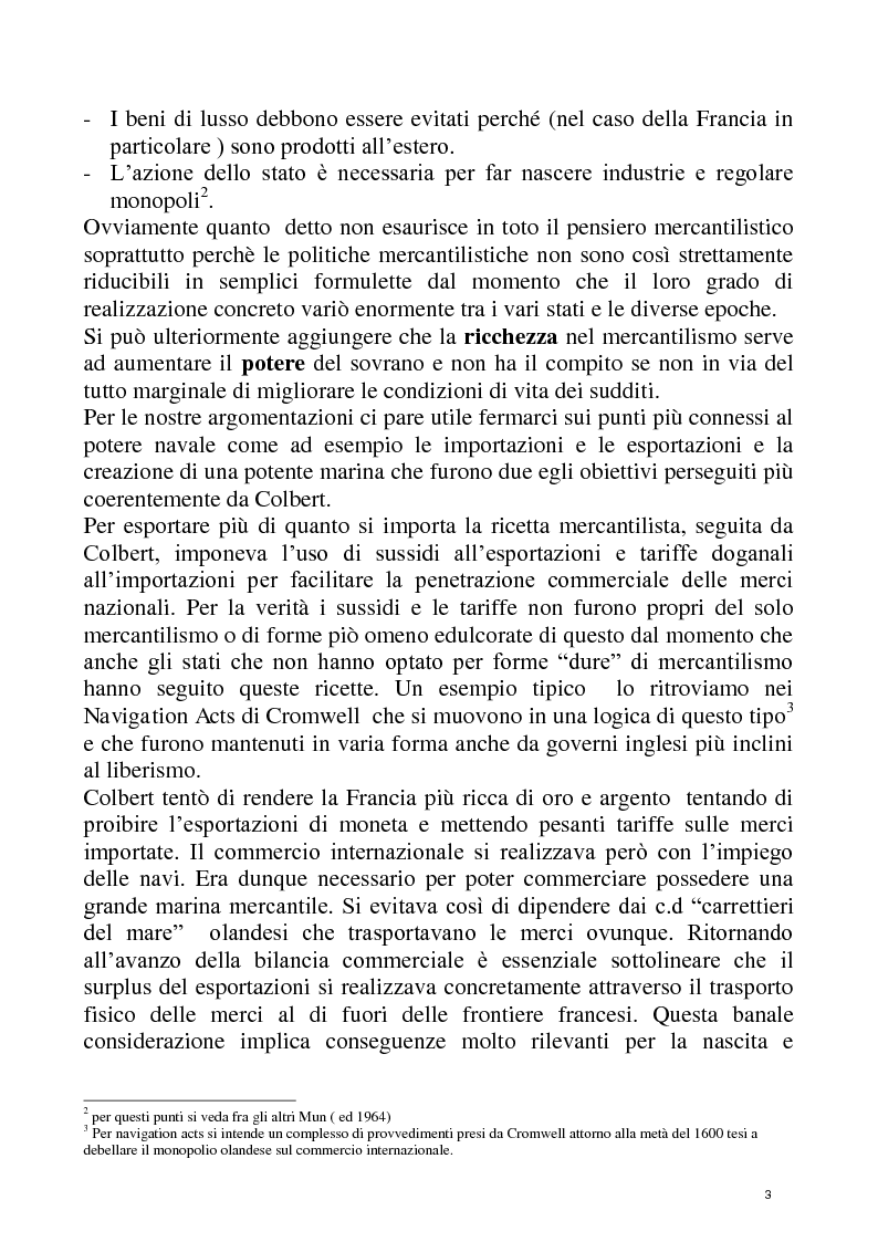 Anteprima della tesi: Economia e Potere navale agli inizi del XVIII secolo, Pagina 3