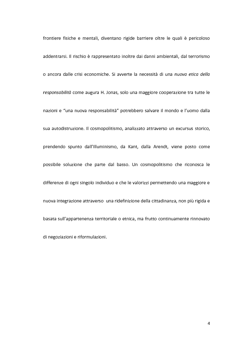 Anteprima della tesi: Globalizzazione, cosmopolitismo, diritti umani, Pagina 4