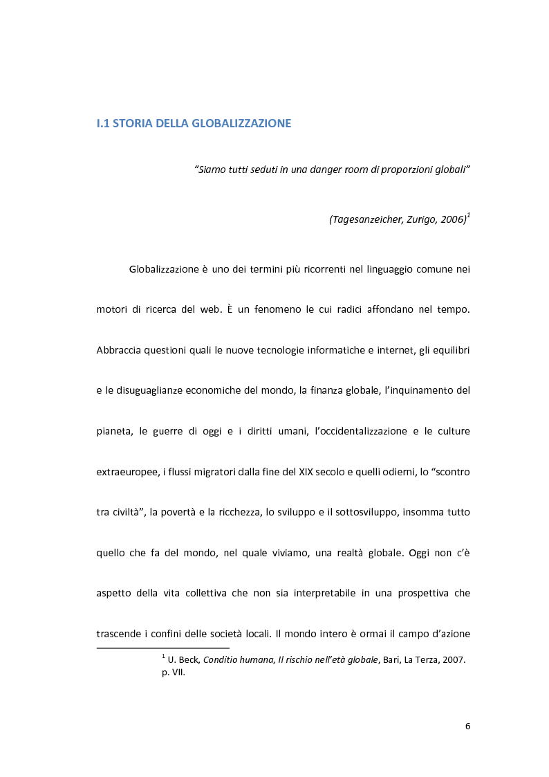 Anteprima della tesi: Globalizzazione, cosmopolitismo, diritti umani, Pagina 6