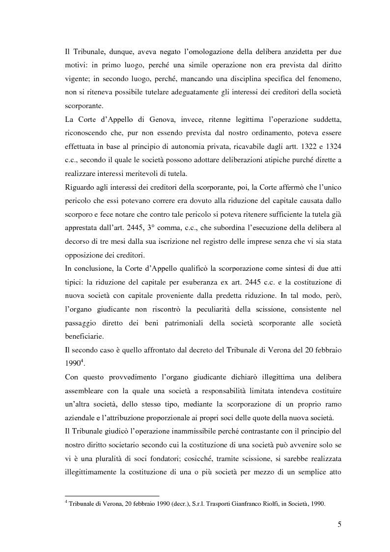 Anteprima della tesi: La scissione non proporzionale di società, Pagina 5