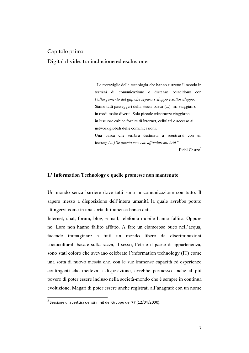 Anteprima della tesi: Digital divide: per un approccio critico, Pagina 3