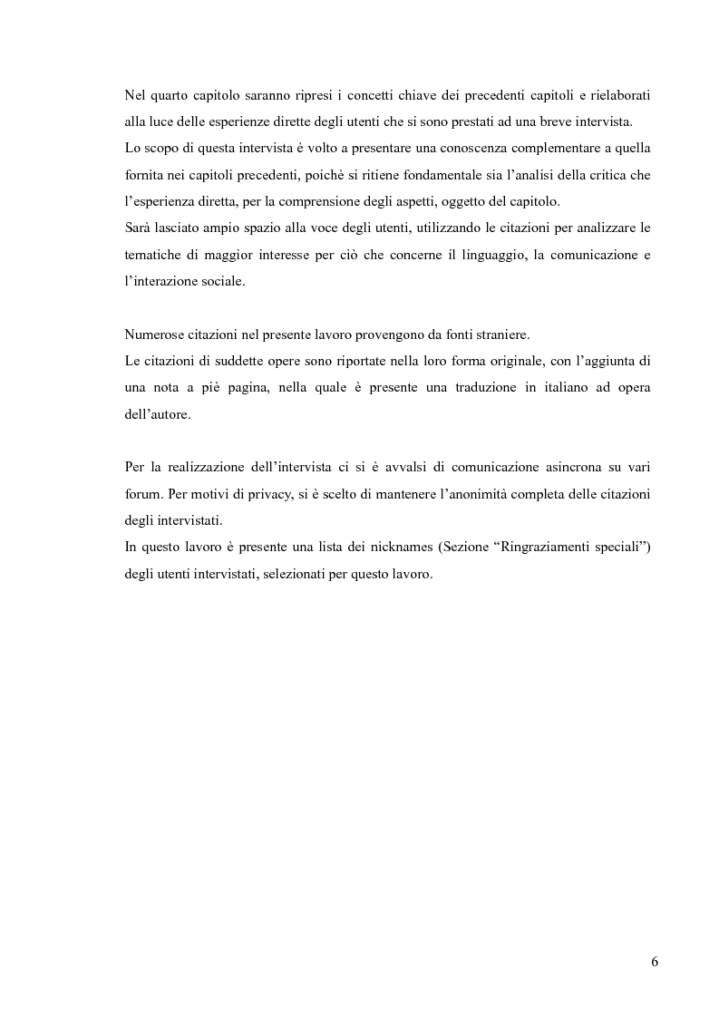 Anteprima della tesi: Lingua, linguaggio ed interazione sociale nel World Wide Web, Pagina 2