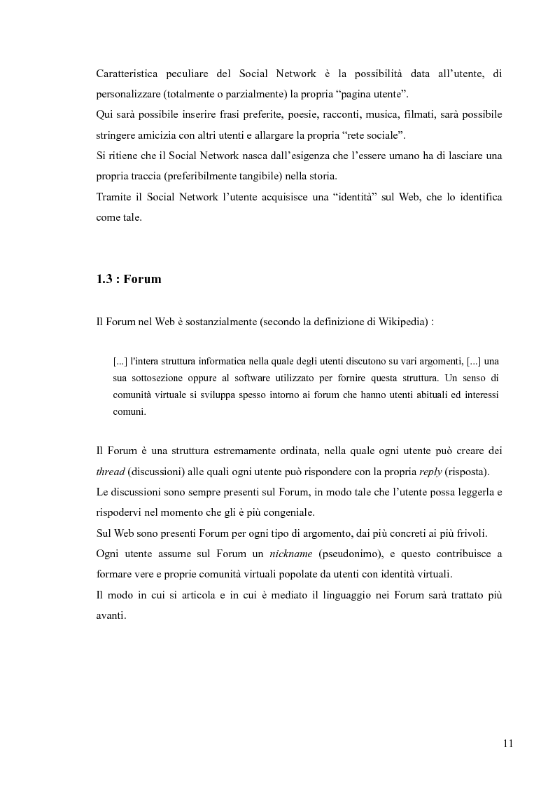 Anteprima della tesi: Lingua, linguaggio ed interazione sociale nel World Wide Web, Pagina 7