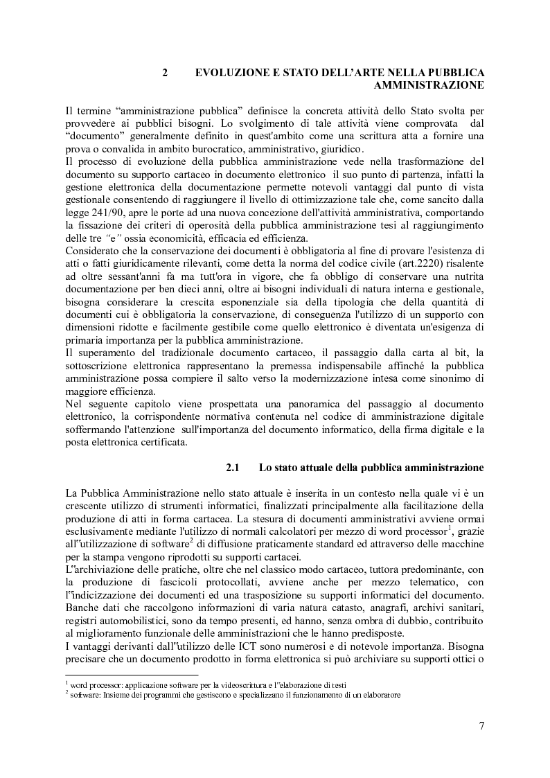 Anteprima della tesi: Impiego della PEC in ambito amministrativo, Pagina 3