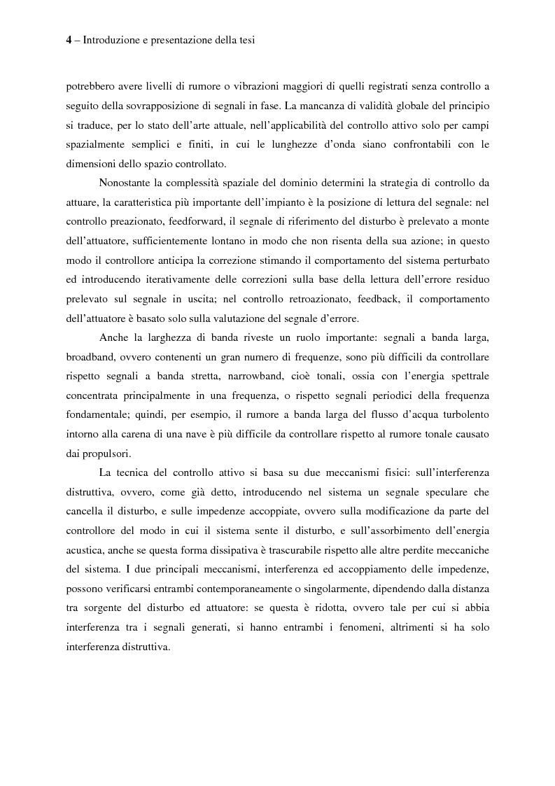 Anteprima della tesi: Il controllo attivo del rumore e delle vibrazioni a bordo delle navi - Stato dell'arte e prospettive future, Pagina 4