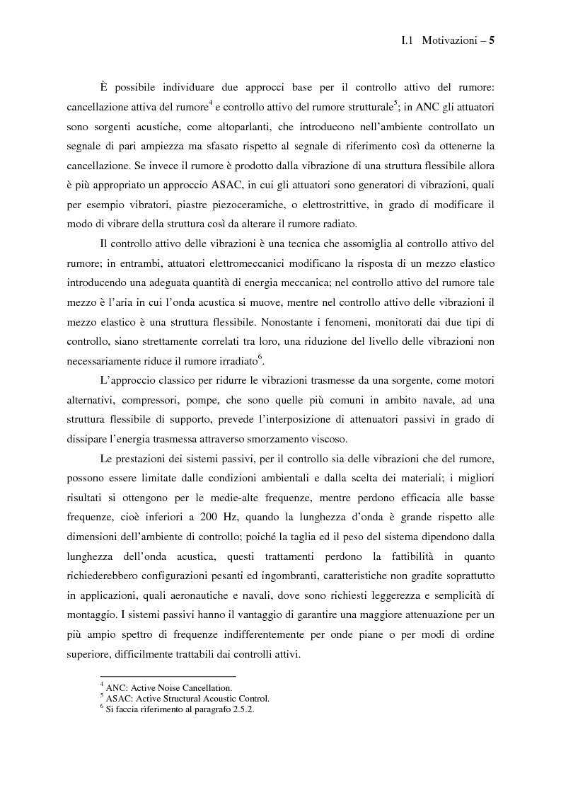 Anteprima della tesi: Il controllo attivo del rumore e delle vibrazioni a bordo delle navi - Stato dell'arte e prospettive future, Pagina 5