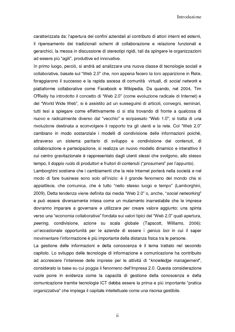 Anteprima della tesi: Impresa 2.0: nuovi paradigmi per organizzazione, innovazione e comunicazione digitale, Pagina 2