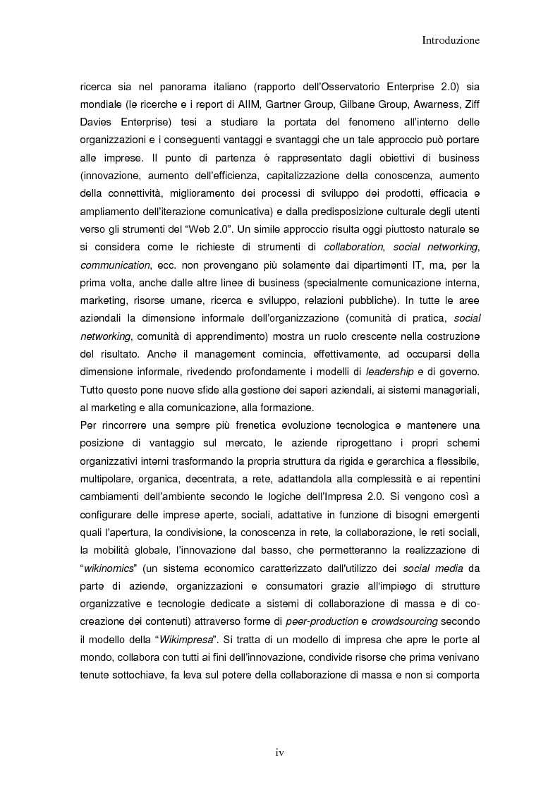 Anteprima della tesi: Impresa 2.0: nuovi paradigmi per organizzazione, innovazione e comunicazione digitale, Pagina 4