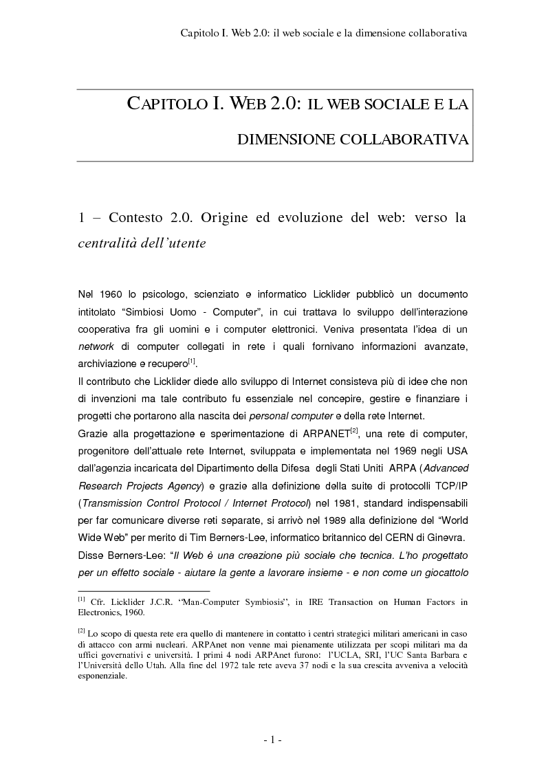 Anteprima della tesi: Impresa 2.0: nuovi paradigmi per organizzazione, innovazione e comunicazione digitale, Pagina 7