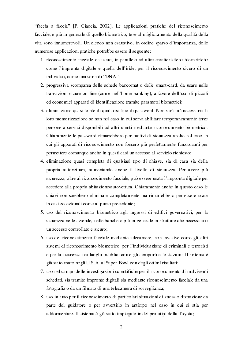 Anteprima della tesi: Analisi comparativa di tecniche di rappresentazione per il riconoscimento automatico di volti, Pagina 2