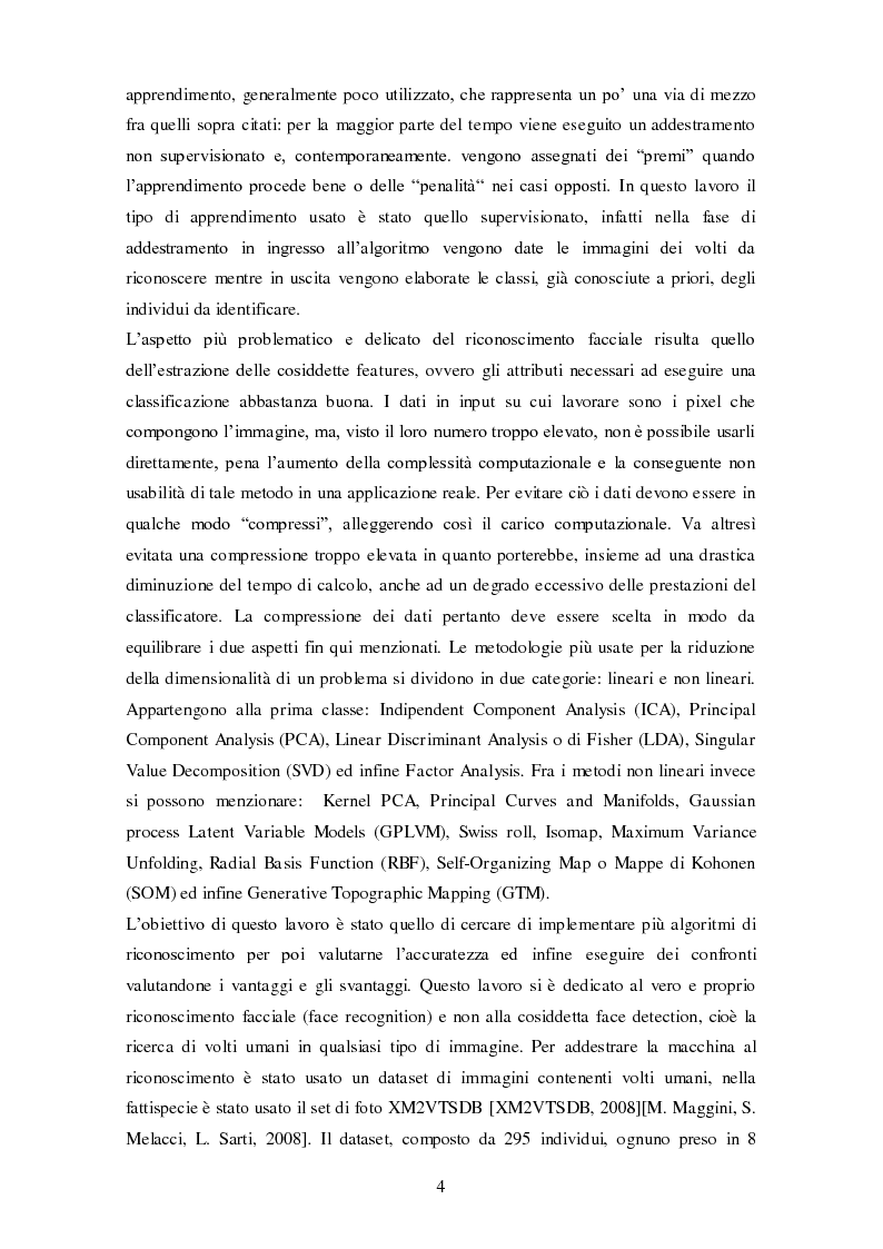 Anteprima della tesi: Analisi comparativa di tecniche di rappresentazione per il riconoscimento automatico di volti, Pagina 4