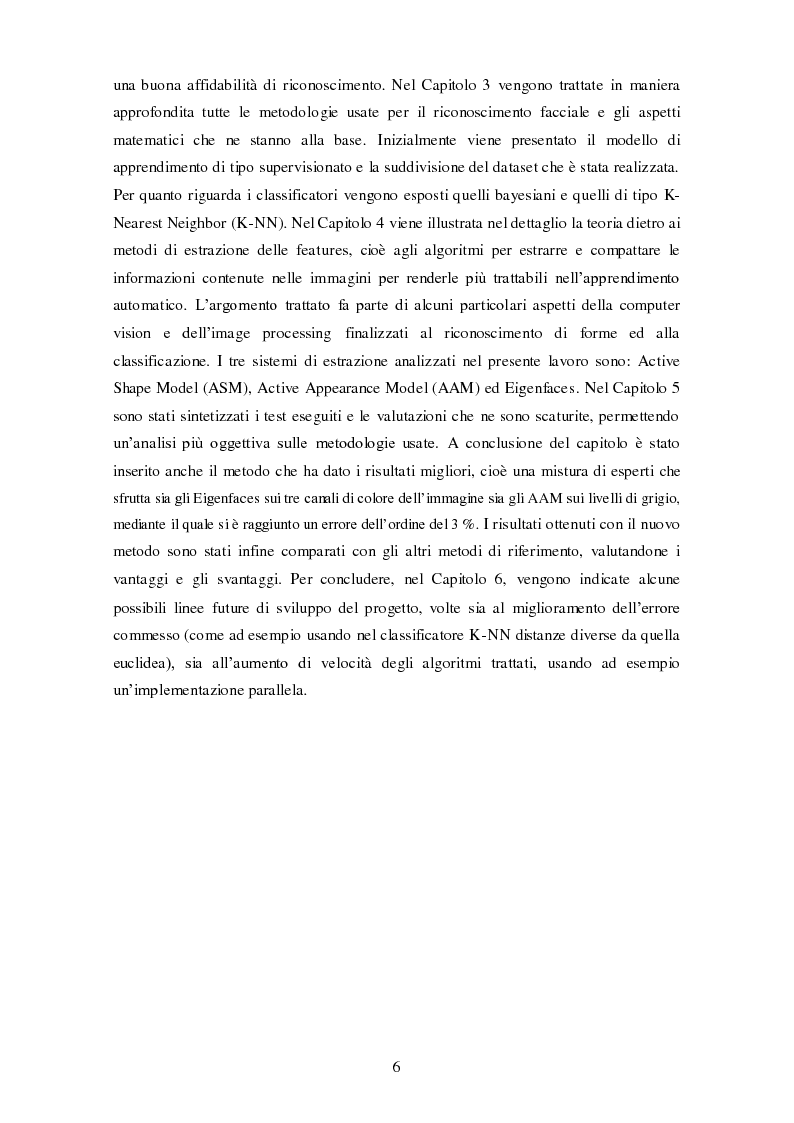 Anteprima della tesi: Analisi comparativa di tecniche di rappresentazione per il riconoscimento automatico di volti, Pagina 6