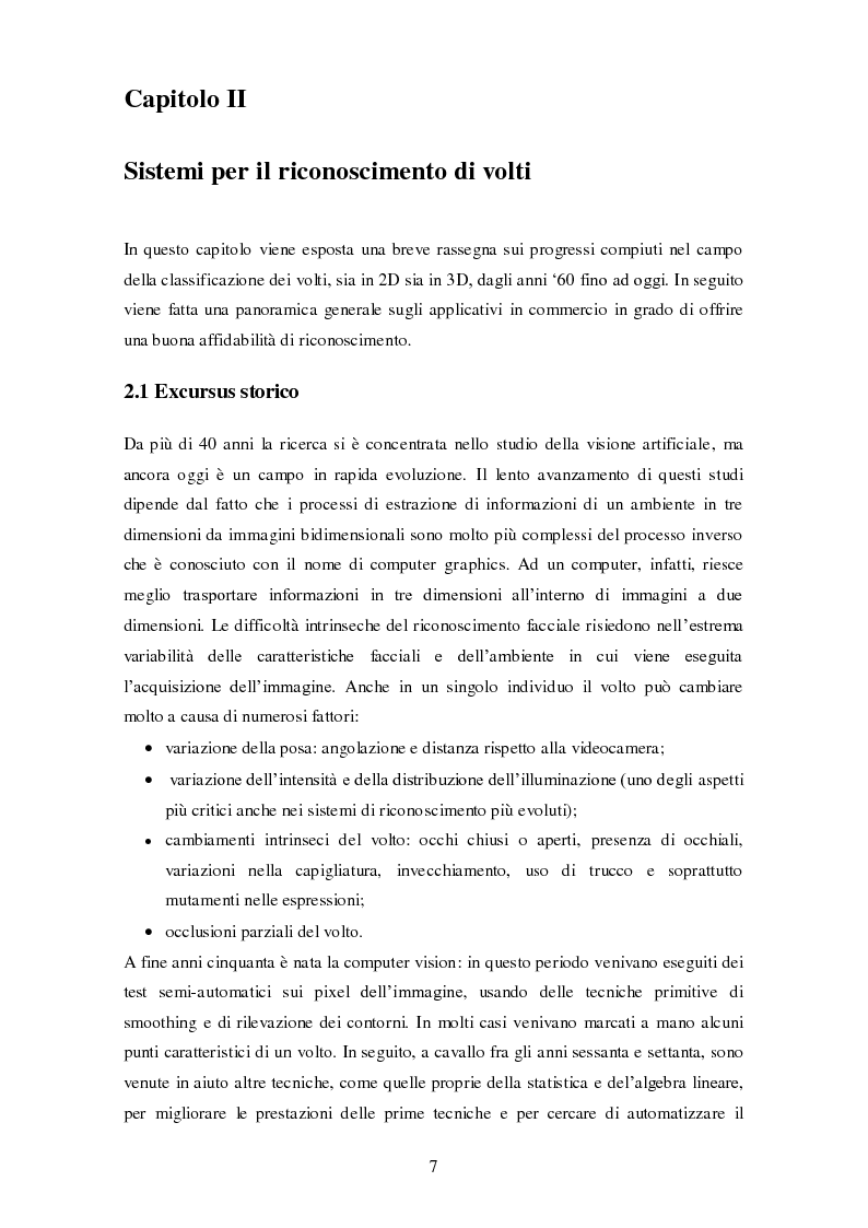 Anteprima della tesi: Analisi comparativa di tecniche di rappresentazione per il riconoscimento automatico di volti, Pagina 7