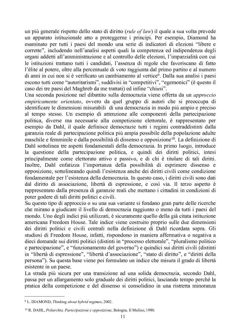 Anteprima della tesi: Prospettive di democratizzazione: i paesi del Maghreb, Pagina 7
