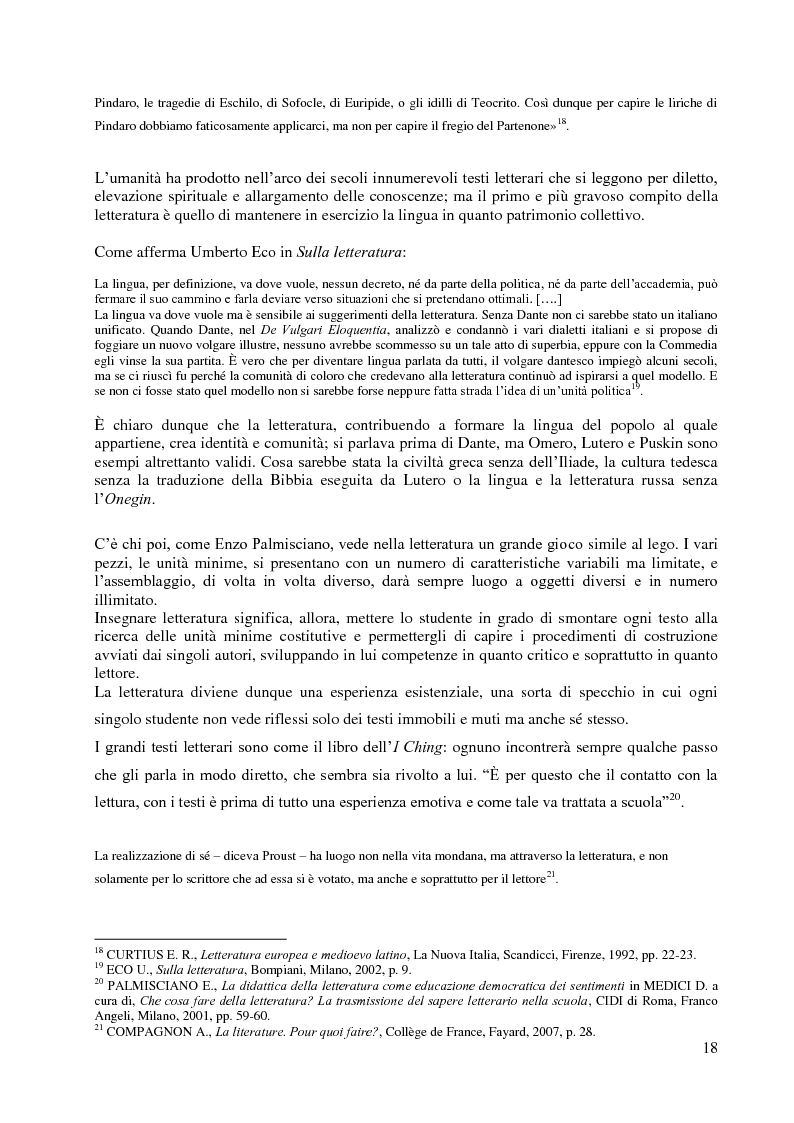 Anteprima della tesi: La didattica della letteratura in una classe di Italiano L2, Pagina 10
