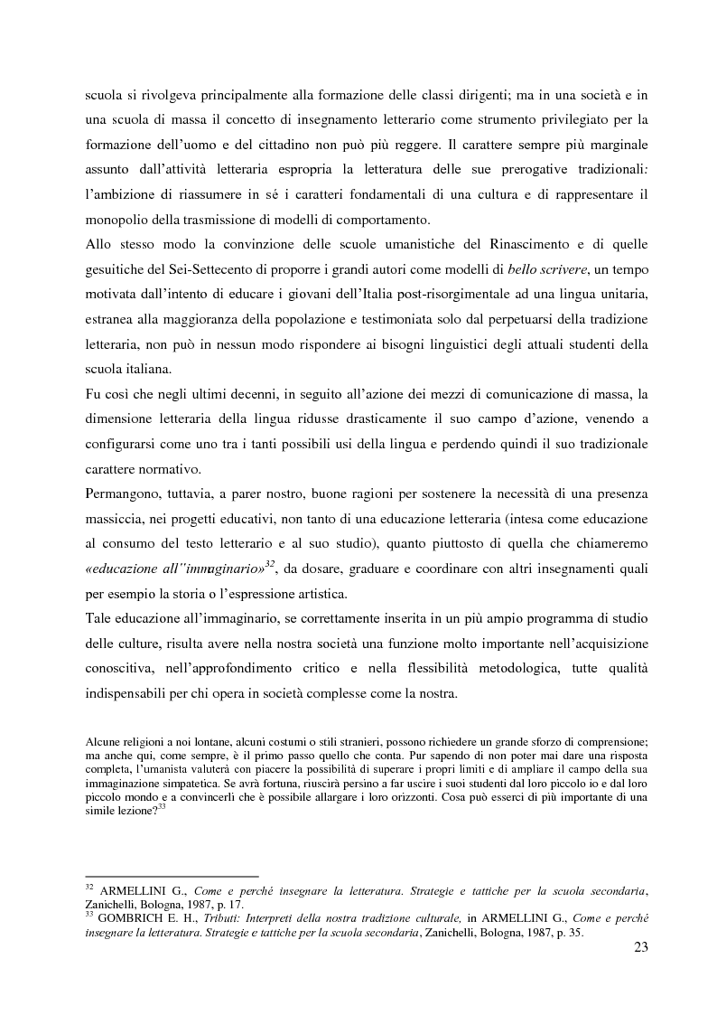 Anteprima della tesi: La didattica della letteratura in una classe di Italiano L2, Pagina 15