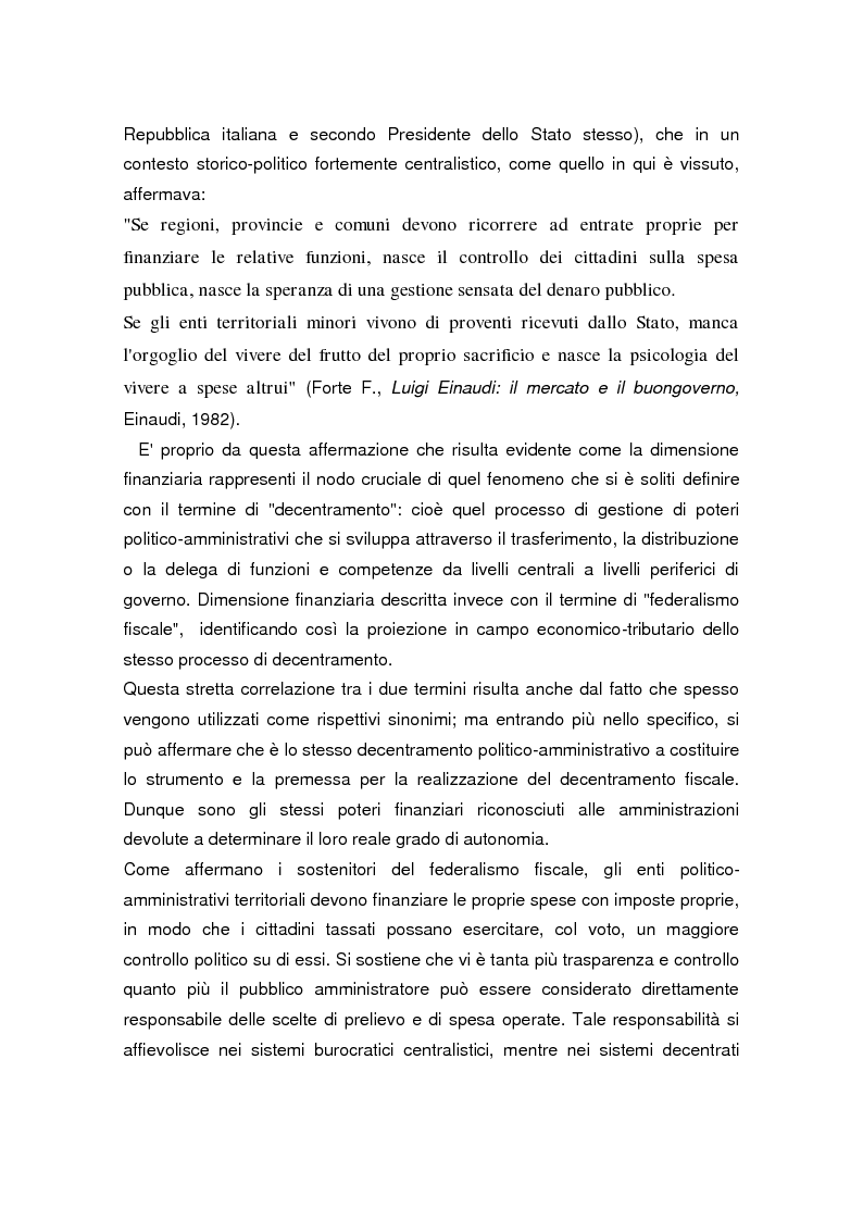 Anteprima della tesi: La legge delega sul federalismo fiscale 42/2009: problemi e prospettive, Pagina 2