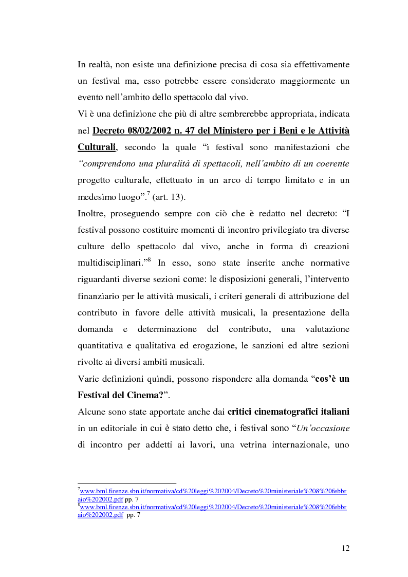 Anteprima della tesi: Un film festival in Abruzzo come promotore dello sviluppo turistico, Pagina 12