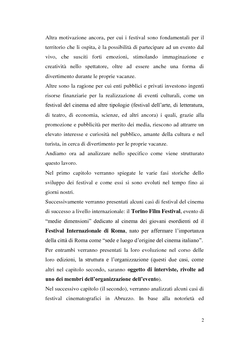 Anteprima della tesi: Un film festival in Abruzzo come promotore dello sviluppo turistico, Pagina 2