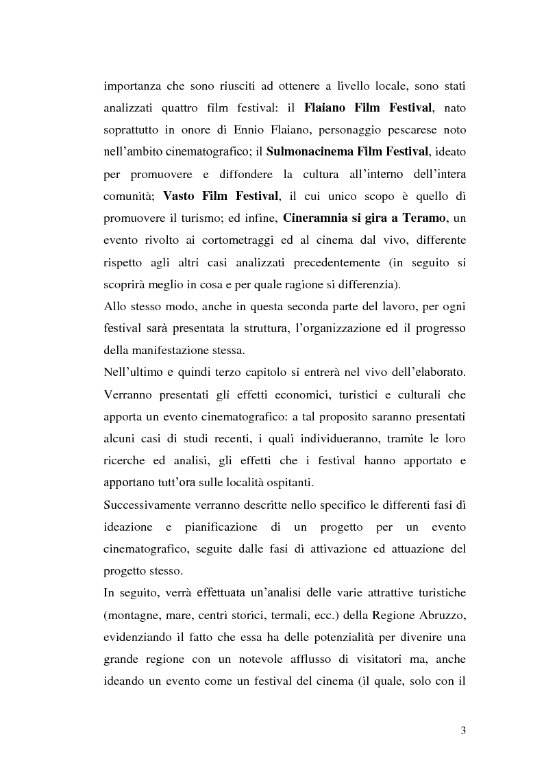 Anteprima della tesi: Un film festival in Abruzzo come promotore dello sviluppo turistico, Pagina 3
