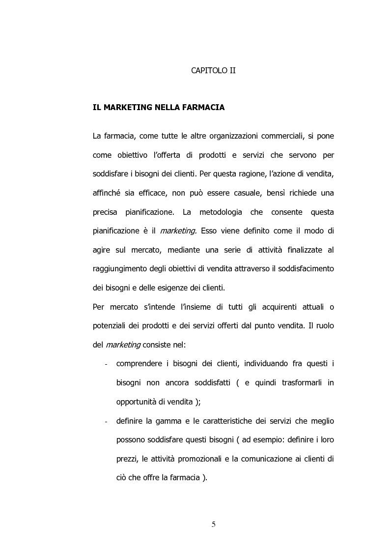 Anteprima della tesi: Il marketing nelle farmacie, Pagina 5