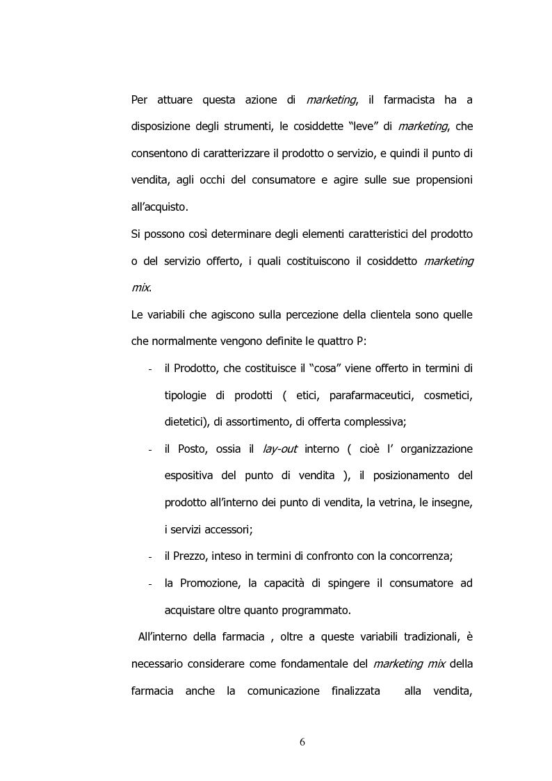 Anteprima della tesi: Il marketing nelle farmacie, Pagina 6