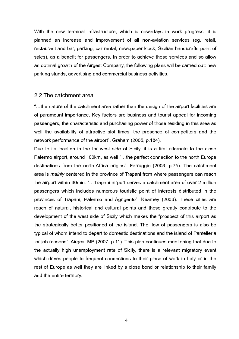 Estratto dalla tesi: Analysis and long term strategy of the secondary south-western airport of Trapani-Birgi