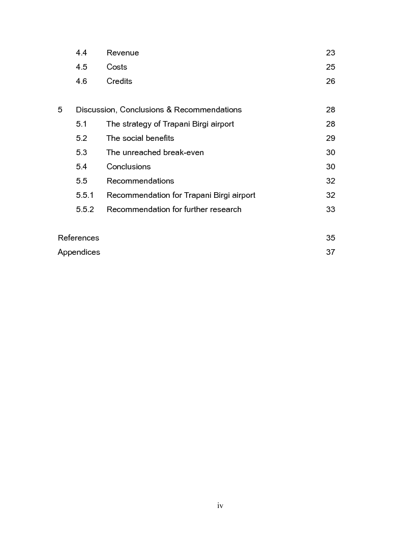 Indice della tesi: Analysis and long term strategy of the secondary south-western airport of Trapani-Birgi, Pagina 2