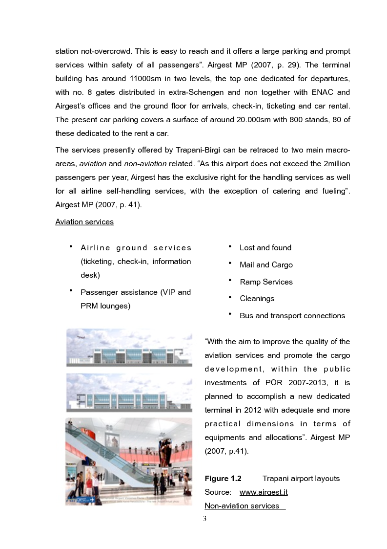 Anteprima della tesi: Analysis and long term strategy of the secondary south-western airport of Trapani-Birgi, Pagina 3
